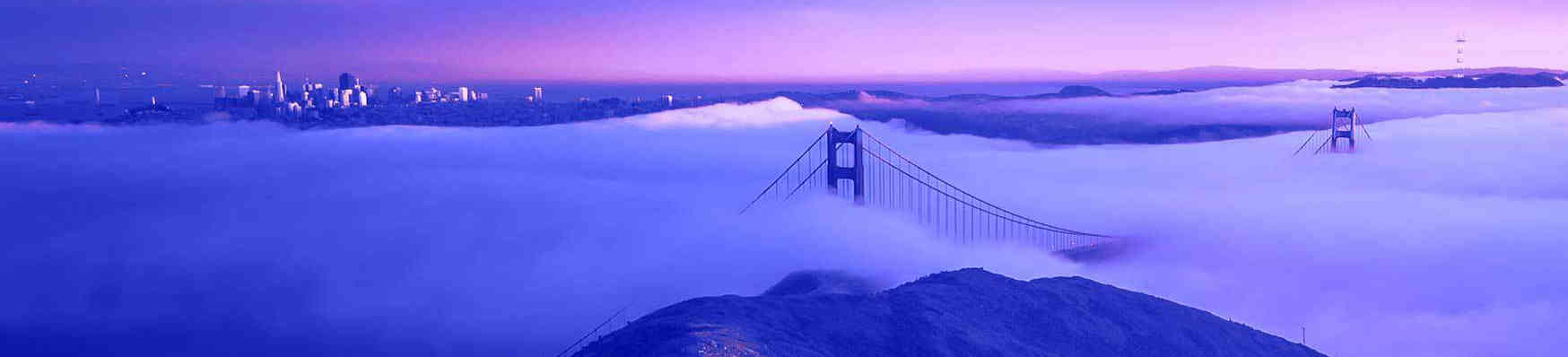 Foggy Golden Gate Bridge in San Francisco